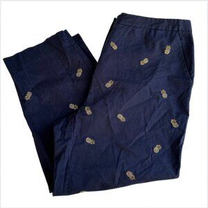EP Pro Golf Pants, Navy with Gold Pineapples, 10
